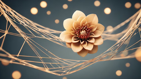 Futuristic creative abstract  flower illustration as beauty innovation concept. AI generated image, ai
Futuristic creative lowerillustration  as science and beauty innovation concept style.  AI generated image, aiの素材