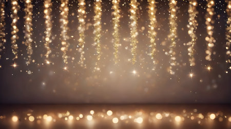 Artifical Intelligence generated bokeh abstract light background. Festive Background With Bokeh And Bright Golden Lights.  AI generated image, aiの素材