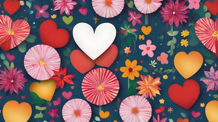 Love, Valentine's Day  background concept for Valentine's Day, wedding etc. Heart elements for love concept design. AI generated imageの素材