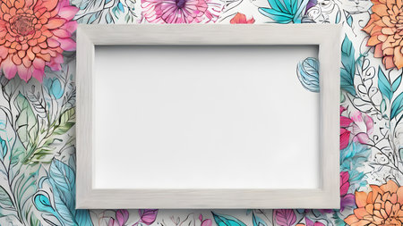 Blank picture frame template. Trendy blank  frame template for art, photos and painting.  AI generated image, aiの素材