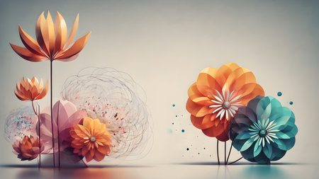 Futuristic creative lowerillustration  as science and beauty innovation concept style.  AI generated image, aiの素材