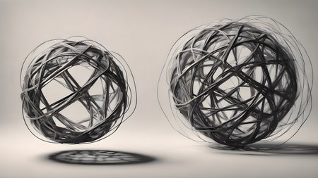 Wireframe of Abstract polygonal geometric shape with mesh net dots lines and connections . Trendy  geometric abstract shapes.   AI generated image, aiの素材