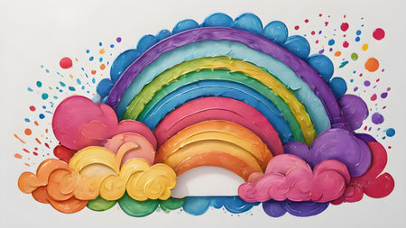 Colorful rainbow background  Colorful abstract rainbow color.  AI generated image, aiの素材