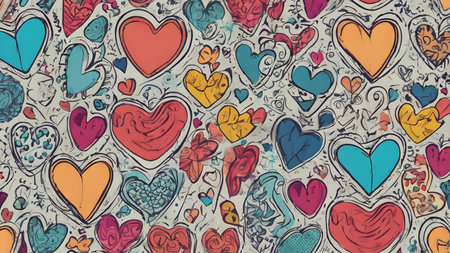 Love, Valentine's Day  background concept for Valentine's Day, wedding etc. Heart elements for love concept design. AI generated imageの素材