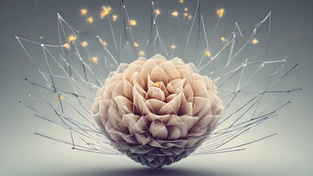 Futuristic creative lowerillustration  as science and beauty innovation concept style.  AI generated image, aiの素材