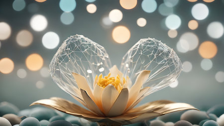 Futuristic creative lowerillustration  as science and beauty innovation concept style.  AI generated image, aiの素材