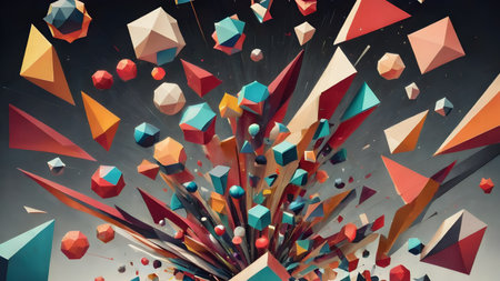 Abstract geometric background. Abstract Modern geometric Backgrounds. Abstract  Backgrounds design. AI generated imageの素材