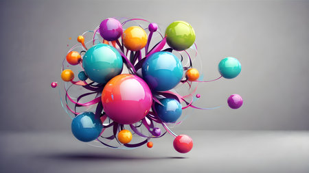 Abstract circular geometric shape Trendy 3D  geometric abstract shapes.   AI generated image, aiの素材