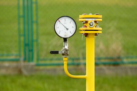 Poland, Gas pressure gauge emergency dischargeの写真素材