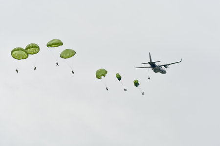 NATO DAYS, OSTRAVA, Czech republic-September, 18,2021: Casa C-295 Czech Air Force at LeoÅ¡ JanÃ¡Äek Airport Ostrava. Casa C-295 is a medium tactical transport aircraft, dropping paratroopers.のeditorial素材