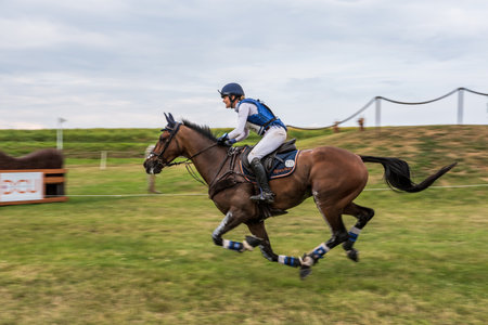 Strzegom Horse Trials, Morawa, Poland - June, 25, 2022: American Katherine Coleman on horse Monbeg...