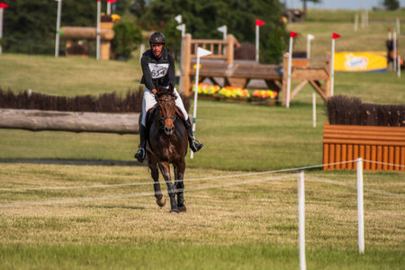 Strzegom Horse Trials, Morawa, Poland - June, 25, 2022: Dutch Justus Valk on horse Fitzgerald, on...