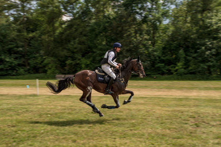 Strzegom Horse Trials, Morawa, Poland - June, 25, 2022: Czech Pavel Brezina on horse Cona Cia, on...