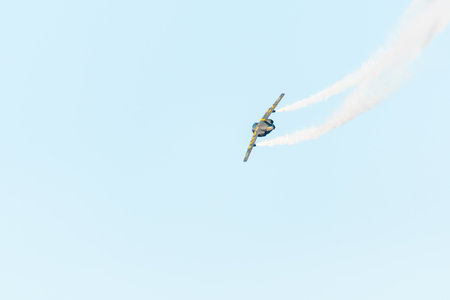 Leszno, Poland - June, 22, 2024: Antidote Airshow Leszno, Nils Schylstrom in the Saab SK.60 plane....