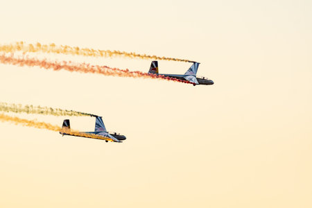Leszno, Poland - June, 22, 2024: Antidote Airshow Leszno, Red Bull Blanix-Team LET L-13 Blanik...