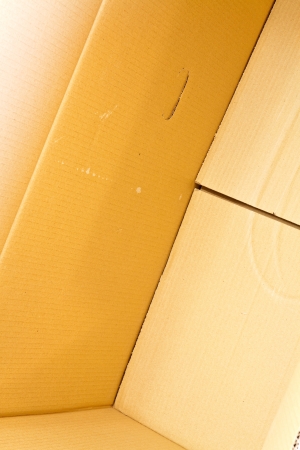 View of the interior of an empty cardboard boxの写真素材