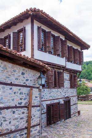 Zlatograd, Bulgaria - July 9,2021-Traditional Bulgarian house from the Revival era. Selective focus with shallow depth of field.のeditorial素材