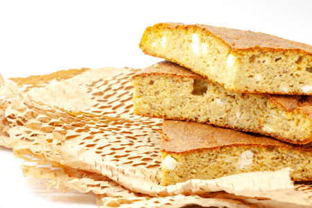 Homemade diet cornbread. Selective focus with shallow depth of field.