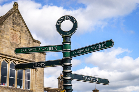Direction Signpost in Painswick, Cotswoldの写真素材