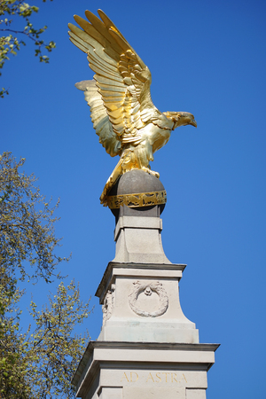 London, United Kingdom. April 9, 2017. The Military Memorial of Royal Air Force Located Near Victoria Embankment, Londonのeditorial素材