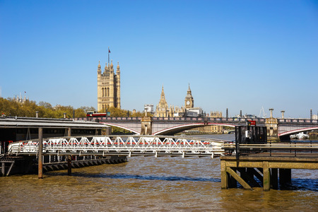 View of Palace of Westminster and Big Ben over The Lambeth Bridge