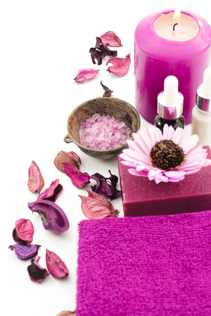 Spa tools in white backgroundの写真素材