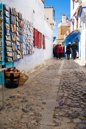 Chefchaouen, Morocco. March 25, 2017. Moroccan Shop Traditional Style, Medina, Chefchaouen, Blue City of northwest Moroccoのeditorial素材
