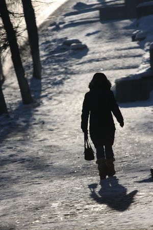 season winter rural silhouette scene nature sunlightの写真素材