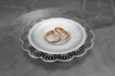 Black and white photo. Color gold rindsの写真素材