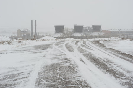 road in winterの写真素材