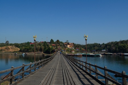 wooden bridge in Thailandの写真素材