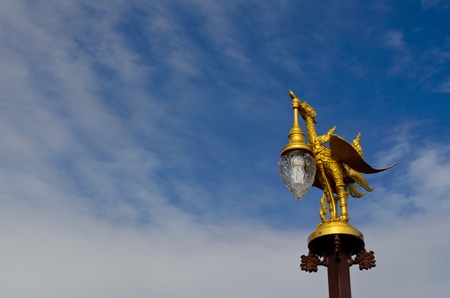 golden garuda  street lightの写真素材