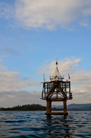 sunk temple in Thailandの写真素材