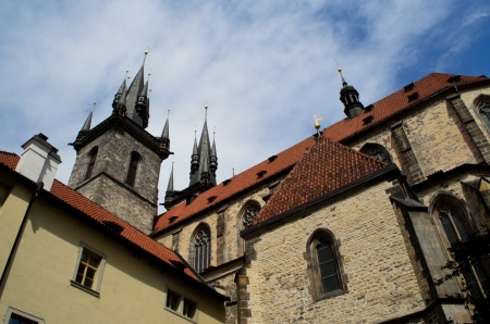 Tyn Church in Prague, Czech Republicの写真素材