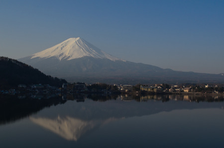 Mount Fuji and Kawaguchiko Lakeの写真素材