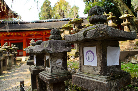 stone lanterns in Naraのeditorial素材