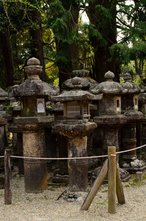 stone lanterns in Naraのeditorial素材