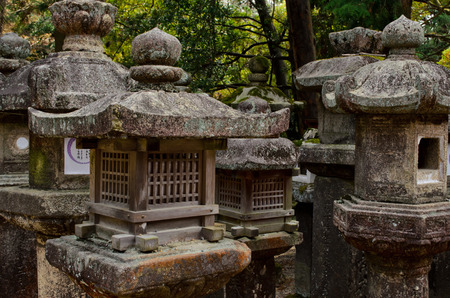 stone lanterns in Naraのeditorial素材