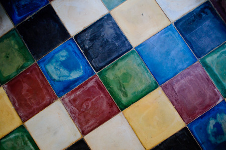 colorful floor tileの写真素材
