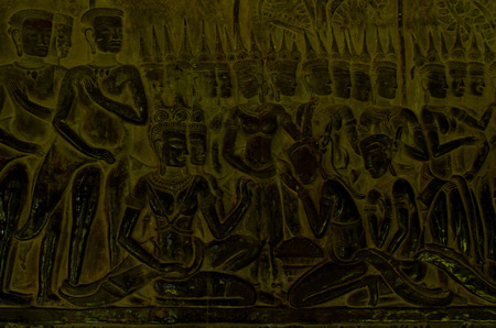 sculpture at Angkor Watの写真素材