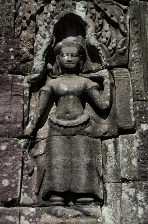 Apsara sculpture at Banteay Kdaiの写真素材