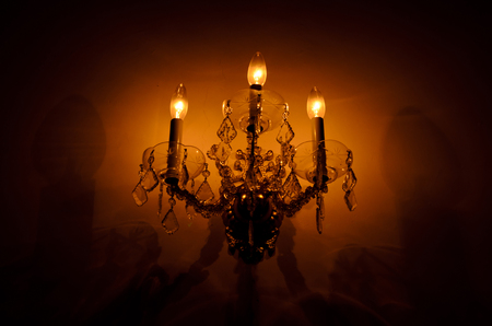 lamp in the darkの写真素材