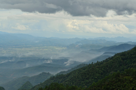 foggy mountainの写真素材