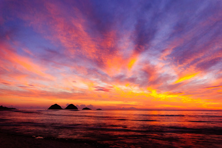 Sunrise at the beach of Pagudpud Ilocos Norte.の写真素材