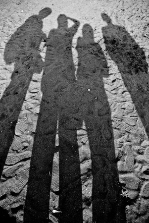 Shadow in the sandの写真素材