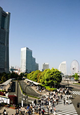 Japan cityscape, Yokohama, Japan.のeditorial素材