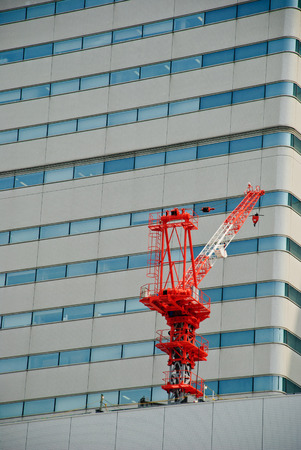 Maintenance Crane for a building at Yokohama, Japanの写真素材