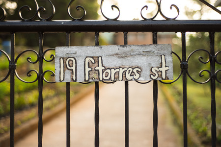 Address displayed at the the gate.の写真素材