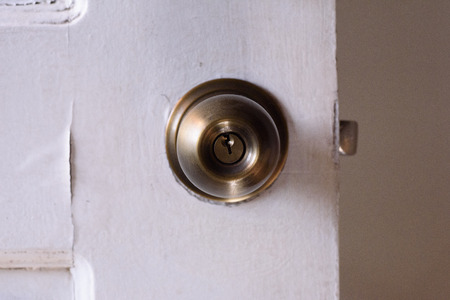 White door lock set.の写真素材