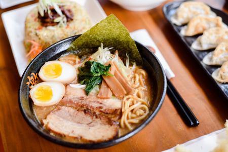 Japanese food served on the table.の写真素材